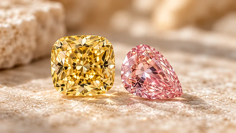 Illustration natürlicher farbiger Diamanten